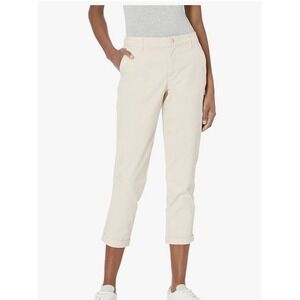 Amazon Essentials Womens Cropped Khaki Pants Size 18 Mid Rise Slim Fit Light Tan